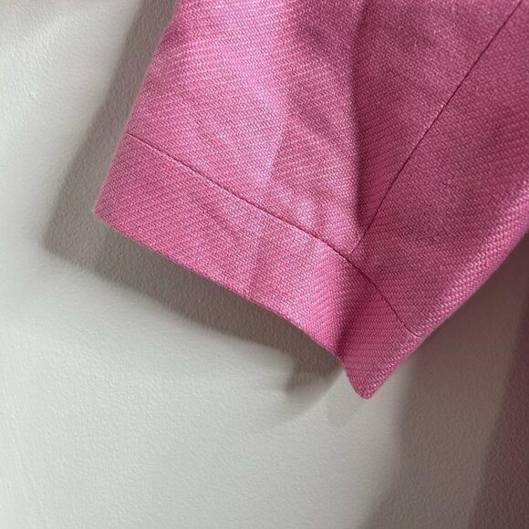 Talbots Jacket Blazer Jacket Womens 22W Pink Linen Button Front‎ 3/4 Sleeve - Picture 3 of 9